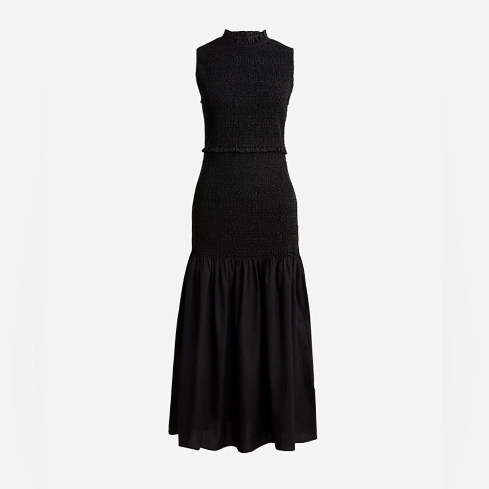 J.Crew Smocked drop-waist dress in cotton poplin